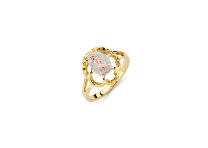 Three Tone Plated Virgin Mary Fashion Ring